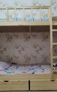 تخت دو طبقه تمام چوب
