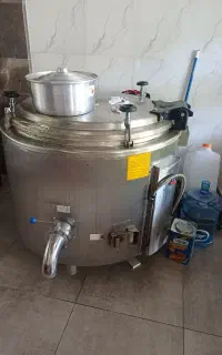 دیگ دو جداره صنعتی شیر دار حرفه ایی