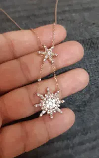 نیم ست نقره ۹۲۵ آبکاری زیبای رزگلد