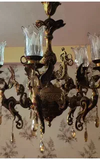لوستر کلاسیک بارنگ برنزی