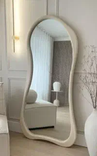 آینه قد چوبی دفرمه و ساده