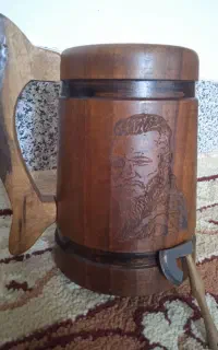 لیوان چوبی طرح وایکینگ