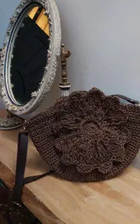 کیف رافیا رنگ جذاب و پابیزی قهوه ای