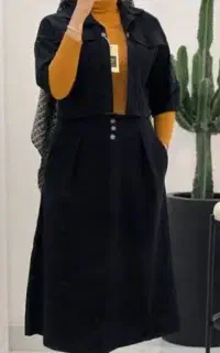 کت و دامن جنس کتان نو نو