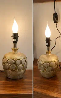 یک جفت آباژور رومیزی شیک طلایی سرامیکی
