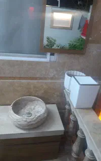 روشوی با اینه و سطل اشغال