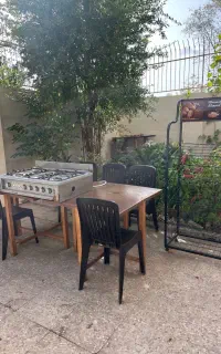 میز وصندلی+اجاز گاز ۵شعله+استندمخصوص بوفه و باشگاه