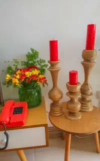 پایه شمعدان چوبی