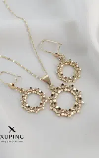 نیم ست طلایی با آبکاری طلا کاملا رنگ ثابت