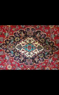 قالیچه ۳ متری شادسر کاشان کرک گل ابریشم
