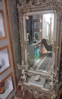 جاکفشی۳تیکه اینه وشمعدون میزلوازم ارایشی