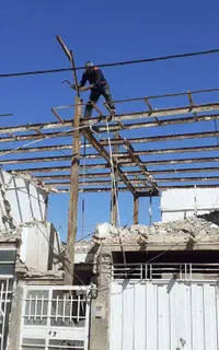 تخریب  ساختمان تخریب دیوار اوپن وشومینه سقف