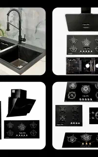پک جذاب گاز رومیزی هود توکار سینک گرانیتی کدT7627