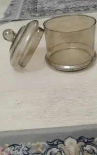 قندان و شکلات خوری شیشه ای ۲ عدد