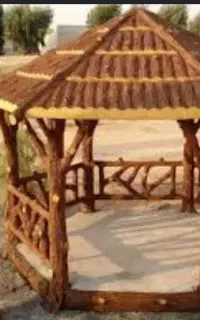 اجرای دیوارهای و آلاچیق بتونی طرح چوب آمل