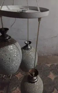 لوستر با شیشه نقش بندی