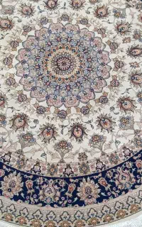 فرش یک در یک گرد ماشینی ابریشمی