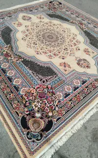 4تخته3/3یک نقش یک گل سالم خوشرنگ تمام نخ 700شانه