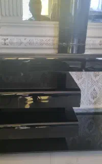 میز تلوزیون شیشه ای طبقاتی دو عدد
