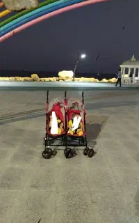 کالسکه دوقلو کاملاسالم وتمیز