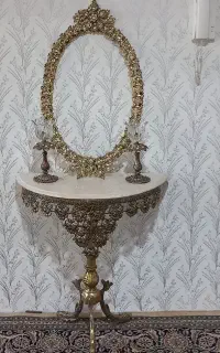 آیینه و شمعدانی برنز