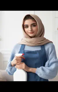 خانم جهت انجام کارهای منزل