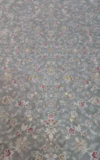 فرش ۱۲ متری طوسی نقره ای ۱۲۰۰ شانه تراکم ۳۶۰۰