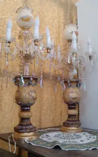 لوستر کنار سالنی جفت با لامپ