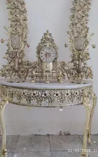 آیینه شمعدان طلایی پر کار