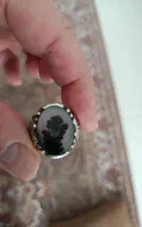 انگشتر نقره با نگین شجر اصل قائن
