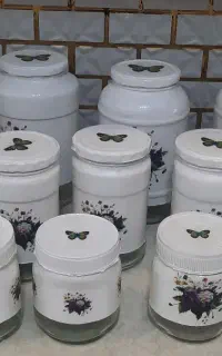 ۱۵ عدد شیشه رنگ شده قابل شستشو کار دست