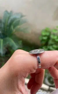 انگشتر نقره سکه شیرو‌خورشید شاهنشاهی