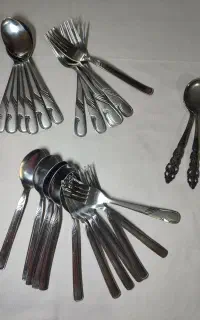ظروف قدیمی قاشق چنگال غذا خوری  قاشق خورشت کفگیر