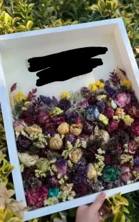 تابلو گل جاودان رزینی
