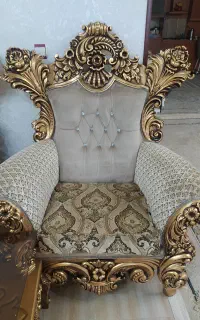 مبل ۹نفره سلطنتی پارچه ترک و چوب راش