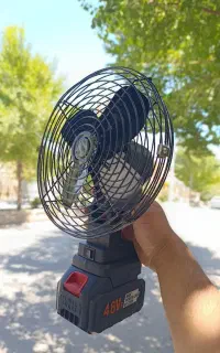 ((پنکه شارژی فلزی باتری بزرگ))