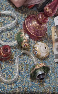 لوستر چراغ لاله کریستال قدیمی ۲۳ عدد