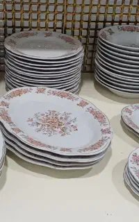 ست لوکس۶۵ پارچه چینی اصل جینگ دژن(طرح گل کلاسیک)