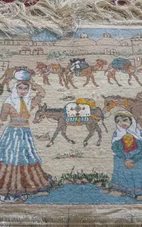 تابلو فرشه چله ابریشم ۶ صد تایی دست باف