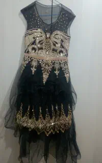 لباس عروسکی مشکی سنگدوزی