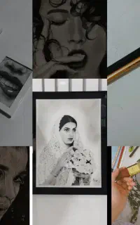 طراحی سیاه قلم چهره و سفارشات هنری