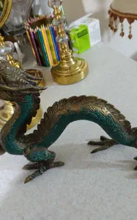 مجسمه برنج قدیمی طرح اژدها