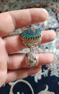 انگشتر فیروزه دستساز و تاج معاوضه با موتور