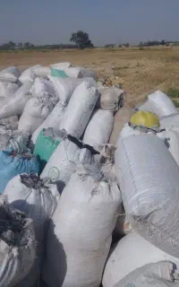 کاه جو گونی شده