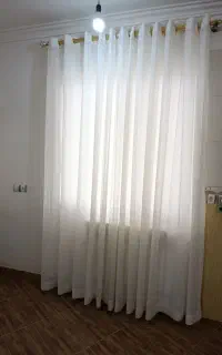 پرده حریر سفید پانچ