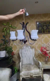 لوستر چوبی استیل