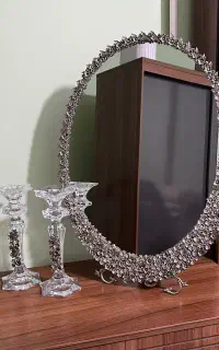 اینه برنجی وشمعدان بوهیمیا چک