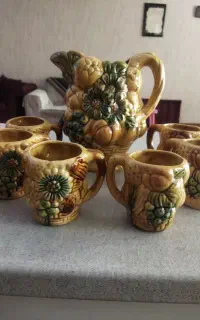 پارچ و لیوان سفالی