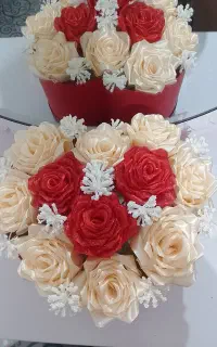 ساخت گل روبانی برای کادو  گل عروس