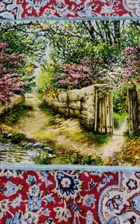 تابلو فرش در سه طرح کوچه باغ پاییزی و بهاری